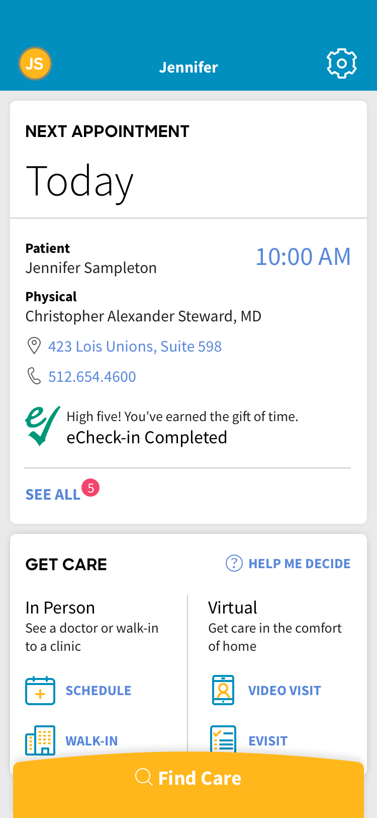 Day of the appointment