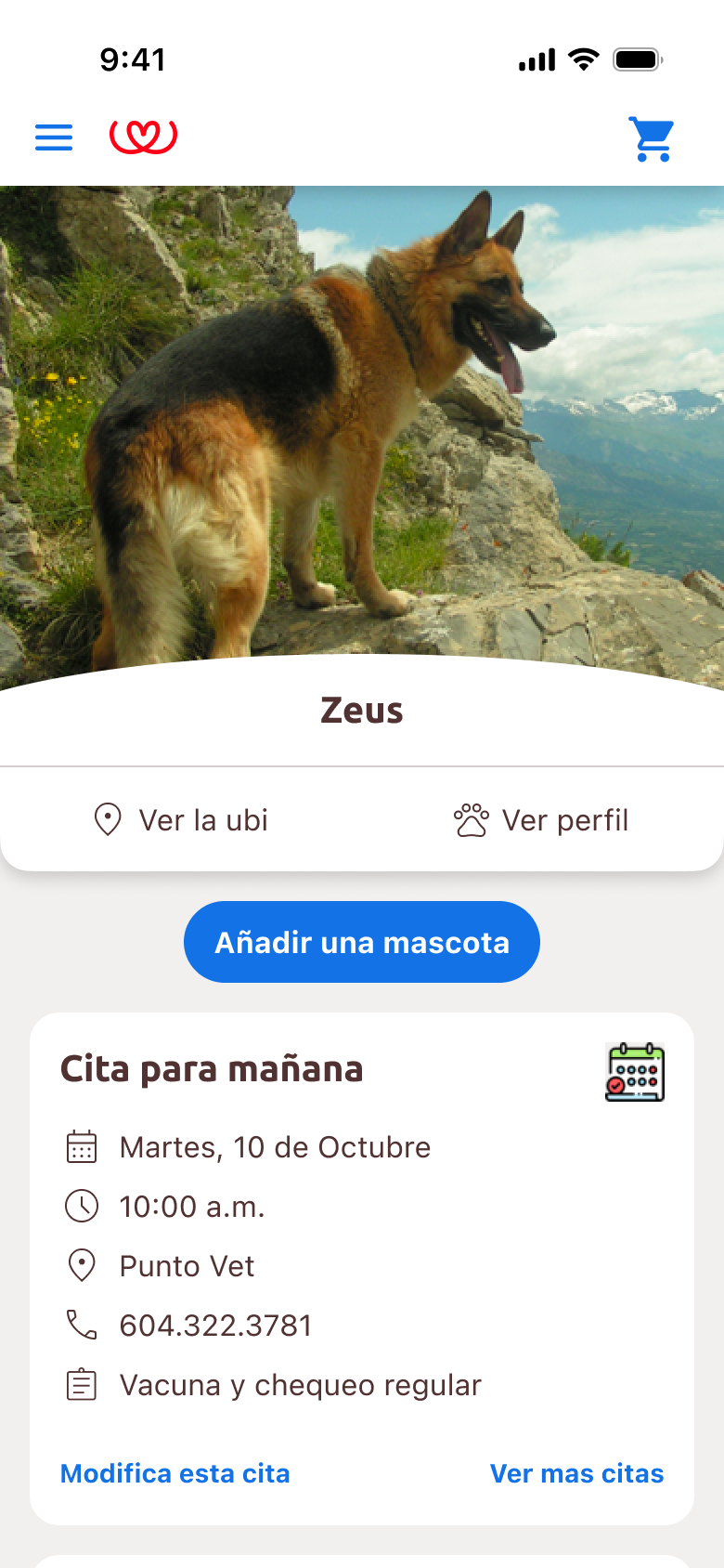 Earlier PetLoveFam app concept